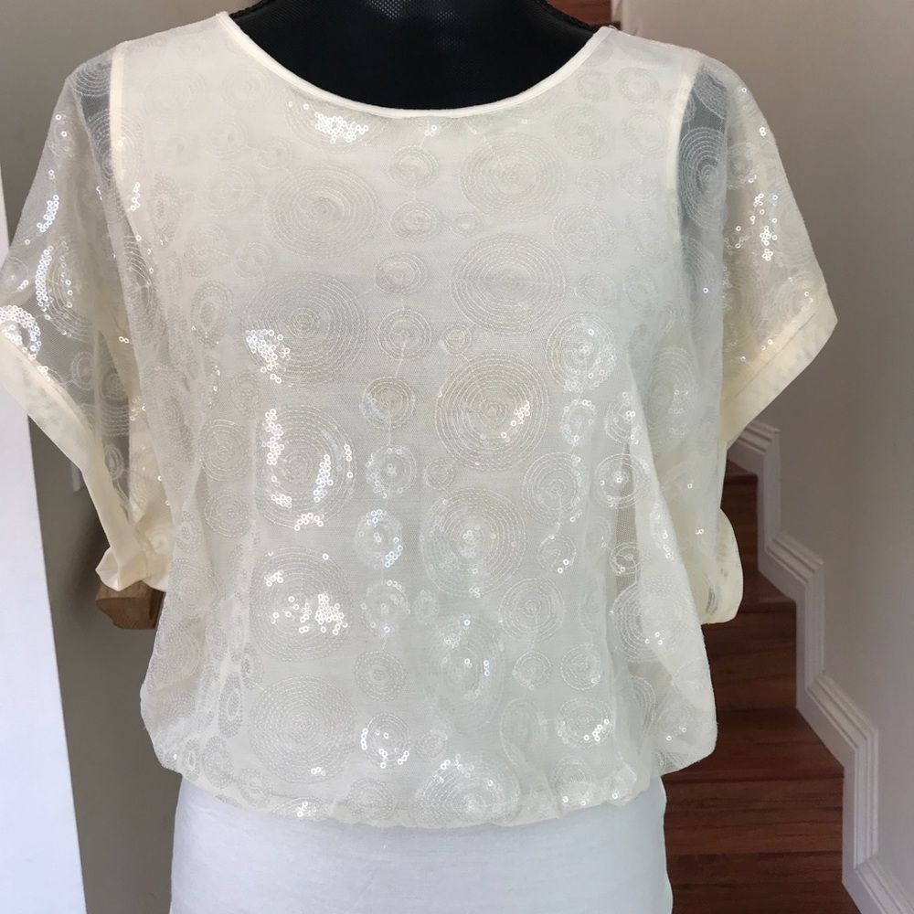 JOSEPH A sequins ruffle blouse